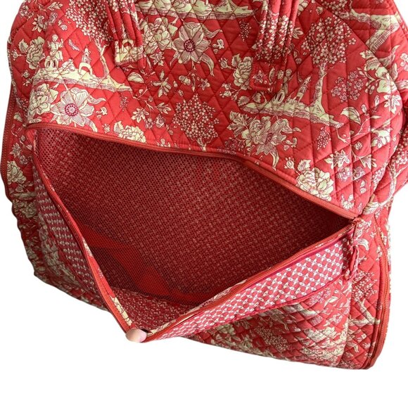 Vintage Country Provencal Asian Print Quilted Cotton Garment Bag Red 25" x 48" - Picture 7 of 11